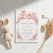 Gingerbread Baby Girl Shower Invitation Christmas Einladung