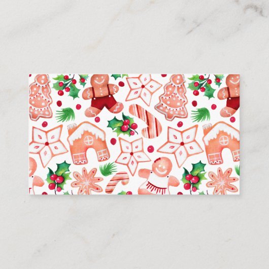 Gingerbread Baby Shower Books for Baby Girl Begleitkarte (Rückseite)