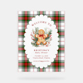 Gingerbread Baby Shower Welcome Acrylschild (Vorderseite)