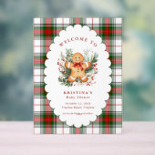 Gingerbread Baby Shower Welcome Acrylschild (Neutral)