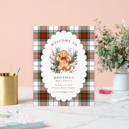 Gingerbread Baby Shower Welcome Acrylschild (Hochzeit)