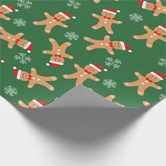 Gingerbread Baby with Santa Hat Wrapping Paper Geschenkpapier (Ecke)