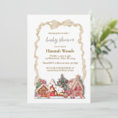 Gingerbread Babydusche Einladung (Stehend Vorderseite)