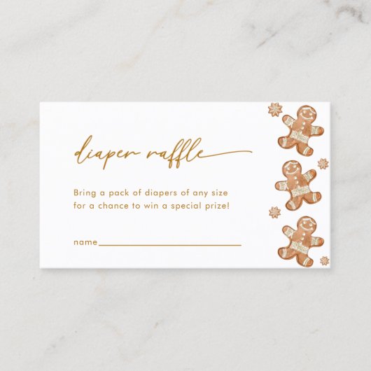 Gingerbread Babydusche Windelwaschkarte Visitenkarte (Vorderseite)