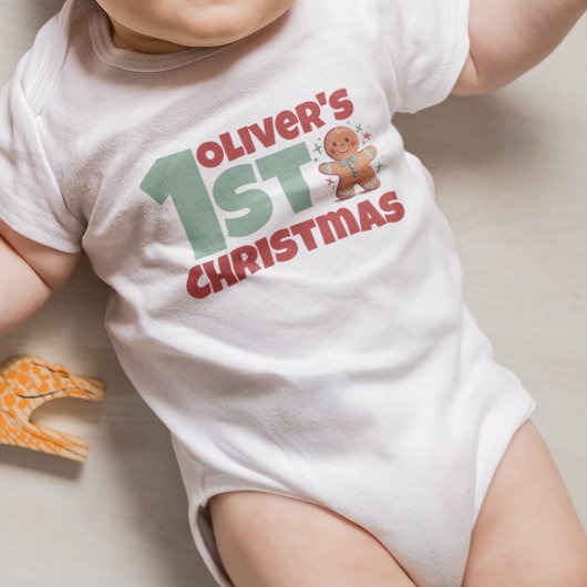 Gingerbread Baby's First Christmas Baby Strampler
