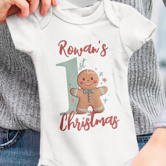 Gingerbread Baby's First Christmas Baby Strampler