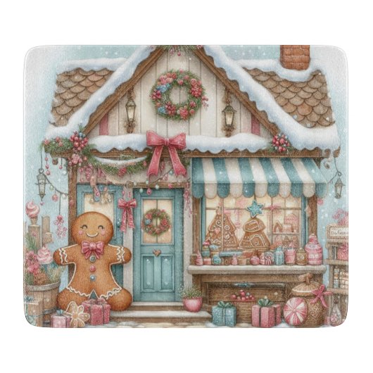 Gingerbread Bakery House Cutting Board Schneidebrett (Vorderseite)