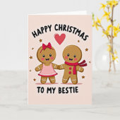 Gingerbread Bestie Christmas Card Karte (Gelbe Blume)