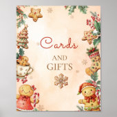 Gingerbread Birthday Christmas Cards and gifts Poster (Vorne)