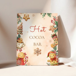 Gingerbread Birthday Christmas Hot cocoa bar Poster