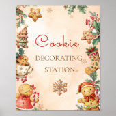 Gingerbread Birthday Cookie Decorating Station Poster (Vorne)