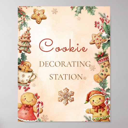 Gingerbread Birthday Cookie Decorating Station  Poster (Vorne)