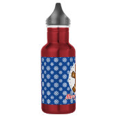 Gingerbread - Blue Snowflakes Pattern - Merry Xmas Edelstahlflasche (Links)