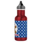 Gingerbread - Blue Snowflakes Pattern - Merry Xmas Edelstahlflasche (Rechts)