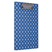 Gingerbread - Blue Snowflakes Pattern - Merry Xmas Klemmbrett (Rechts)