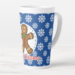 Gingerbread - Blue Snowflakes Pattern - Merry Xmas Milchtasse
