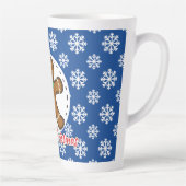 Gingerbread - Blue Snowflakes Pattern - Merry Xmas Milchtasse (Rechts)