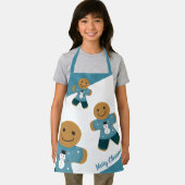 Gingerbread Blue Sweater Holiday Weihnachten Schür Schürze (Insitu)