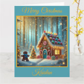 Gingerbread Boy and Gingerbread House Karte (Gelbe Blume)