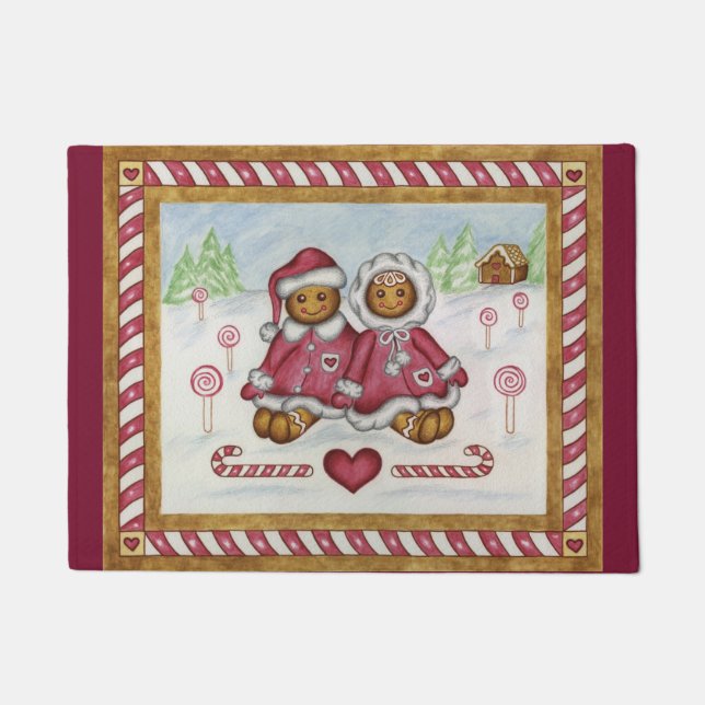 Gingerbread Boy and Girl Doormat Fußmatte (Vorderseite)