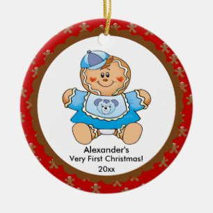 Gingerbread Boy Baby's First Christmas Ornament