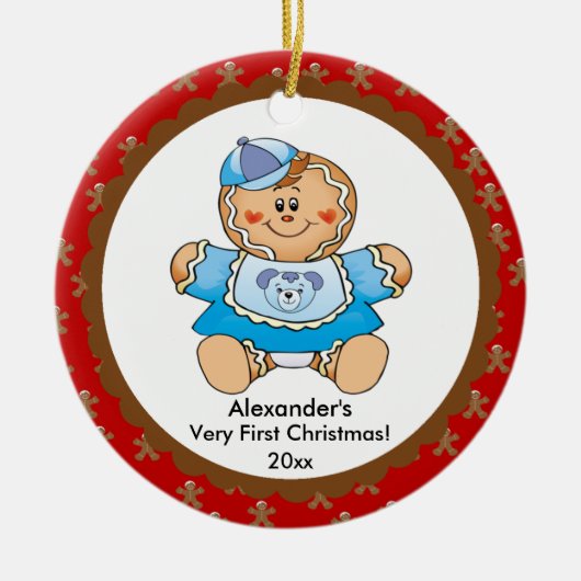 Gingerbread Boy Baby's First Christmas Ornament (Vorne)