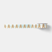 Gingerbread Boy Blau Glitter Satinband (Vorderseite)