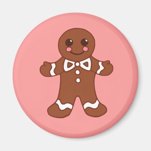 Gingerbread Boy Christmas Magnet (Vorne)