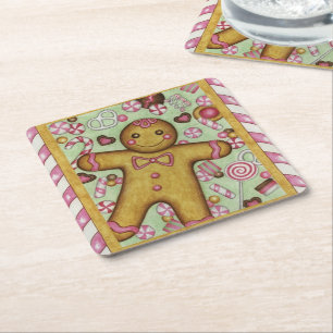Gingerbread Boy Christmas Paper Untersetzer