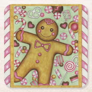 Gingerbread Boy Christmas Paper Untersetzer