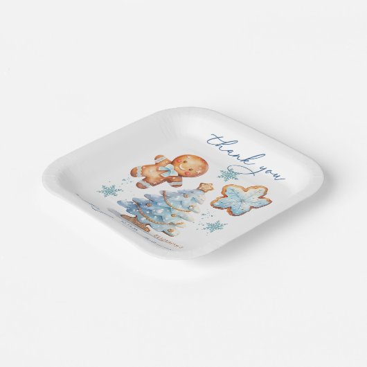 Gingerbread Boy Christmas Tree Baby Dusche Danke Pappteller (Gewinkelt)