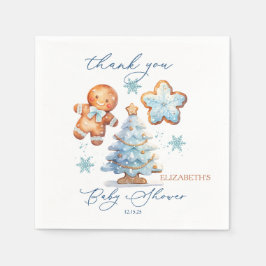 Gingerbread Boy Christmas Tree Baby Dusche Danke Serviette