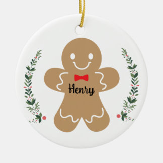 Gingerbread Boy Custom Christmas Holiday Ornament
