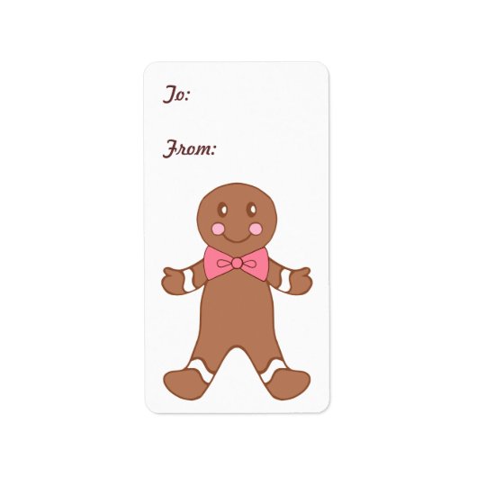 Gingerbread Boy-Geschenkmarken Adressaufkleber (Vorne)