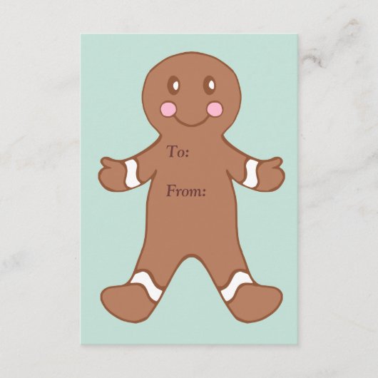 Gingerbread Boy Gift Tags Begleitkarte (Vorderseite)