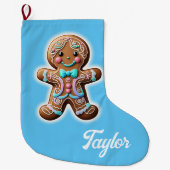 Gingerbread Boy Großer Weihnachtsstrumpf (Vorderseite)