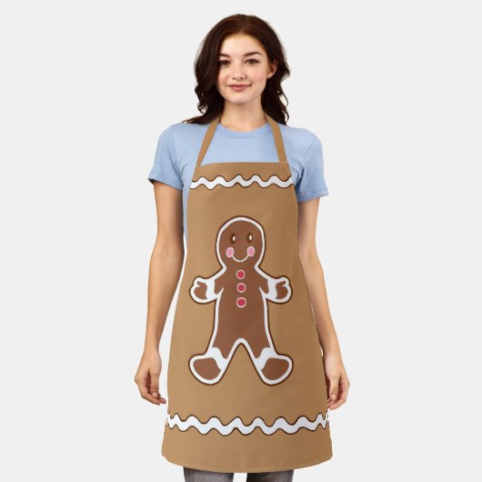 Gingerbread Boy Kitchen Schürze (Getragen)