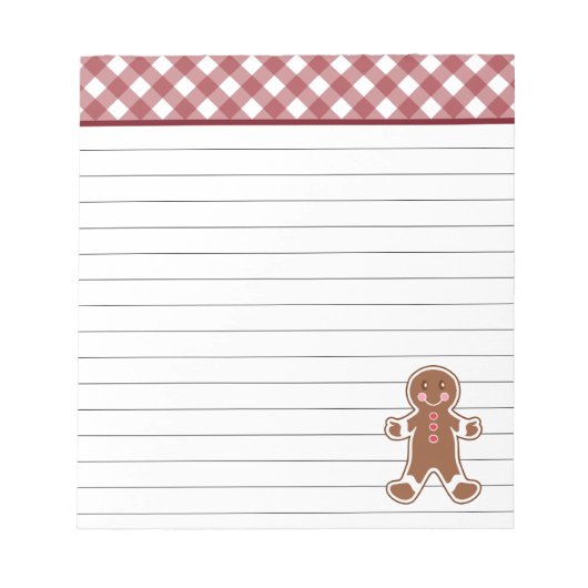 Gingerbread Boy Notepad Notizblock (Vorderseite)