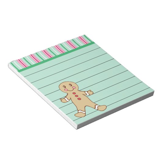 Gingerbread Boy Notepad Notizblock (angewinkelt)