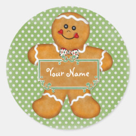 Gingerbread Boy Polka Dot Sticker