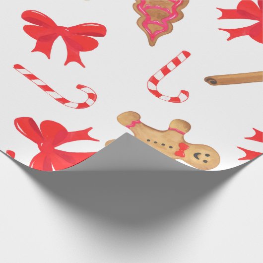 Gingerbread Boy Weihnachtsgeschenk Geschenkpapier (Ecke)
