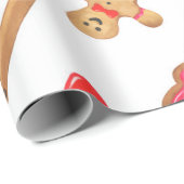 Gingerbread Boy Weihnachtsgeschenk Geschenkpapier (Rolleneckpunkt)
