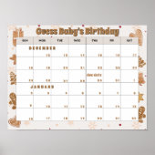 gingerbread calendar "guess baby's birthday" poster (Vorne)