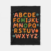 Gingerbread Candy Cane Alphabet Christmas Letters  Fleecedecke (Vorderseite)