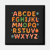 Gingerbread Candy Cane Alphabet Christmas Letters  Magnet (Vorne)