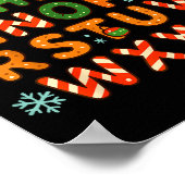 Gingerbread Candy Cane Alphabet Christmas Letters Poster (Ecke)