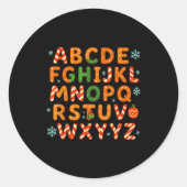 Gingerbread Candy Cane Alphabet Christmas Letters  Runder Aufkleber (Vorderseite)