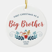 Gingerbread Candy Cane Personalisiert Big Brother Keramik Ornament (Vorne)