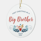 Gingerbread Candy Cane Personalisiert Big Brother Keramik Ornament (Links)