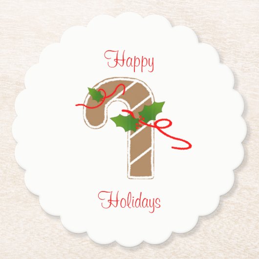 Gingerbread Candy Cane Untersetzer (Vorderseite)
